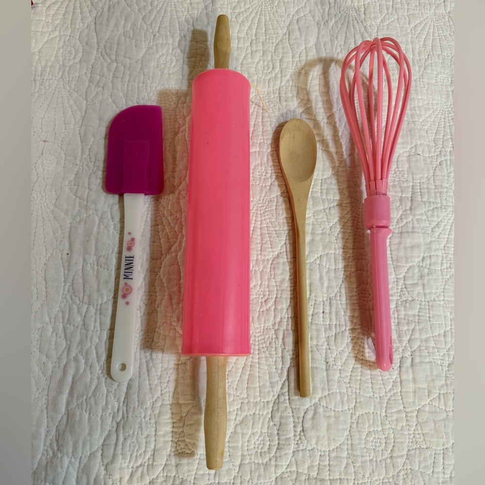 Pink and Natural Wood Large Kids Baking Play set